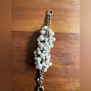 J CREW Pearl & Gem Chunky statement bracelet EUC